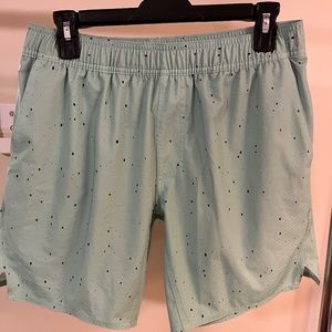 LEGENDS - RELAY SHORTS LINED - LIGHT BLUE/BLACK SPLATTER / M (31-33) MEDIUM / 7″